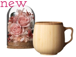 flower gift + cafe au lait mug